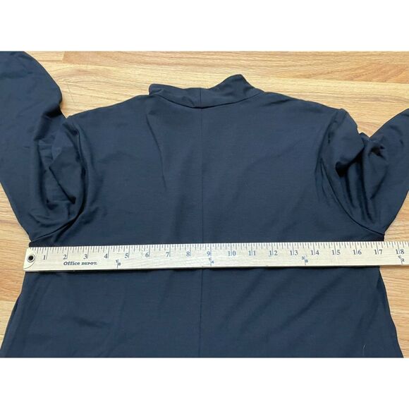 Eileen Fisher Women's M Black Dress Rayon Shift Midi Cocktail Travel Minimalist - Picture 7 of 12